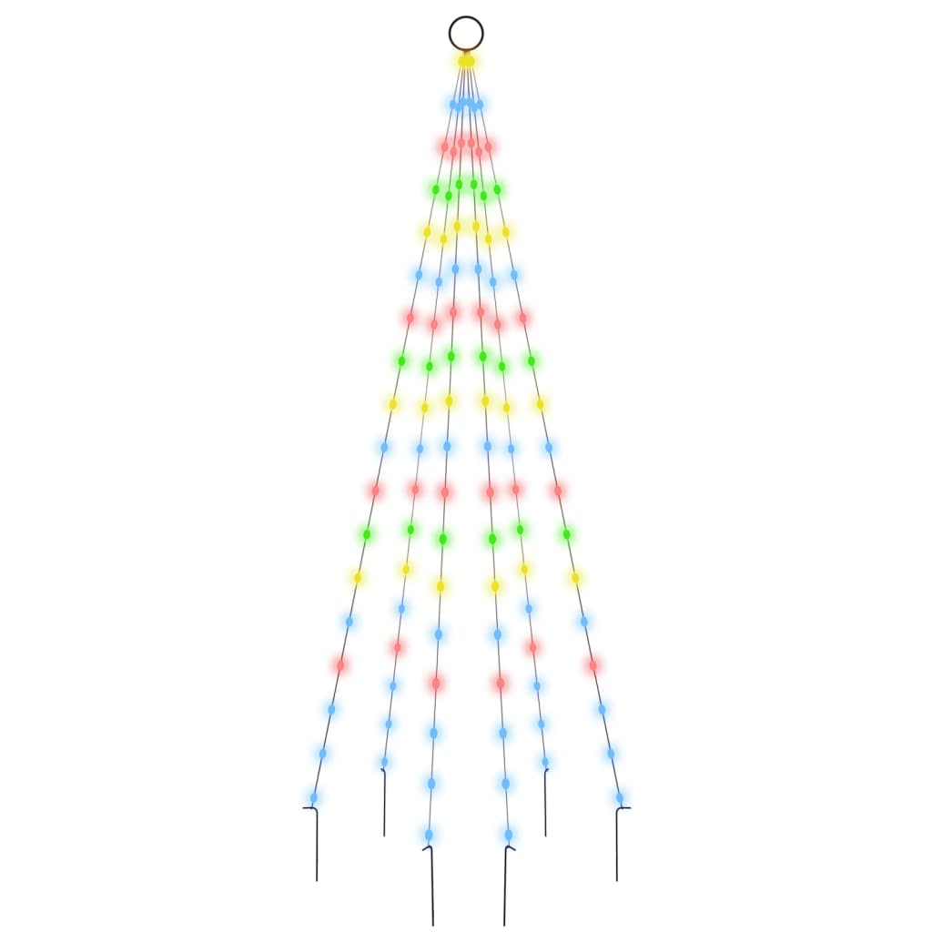 Vlaggenmast kerstboom 108 LED's meerkleurig 180 cm is nu te koop bij PeponiXL, paradijselijk wonen!