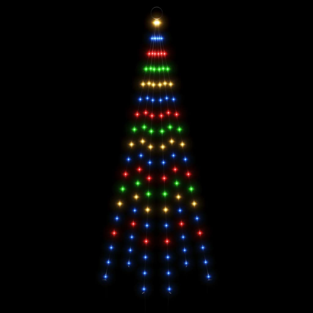 Vlaggenmast kerstboom 108 LED's meerkleurig 180 cm is nu te koop bij PeponiXL, paradijselijk wonen!