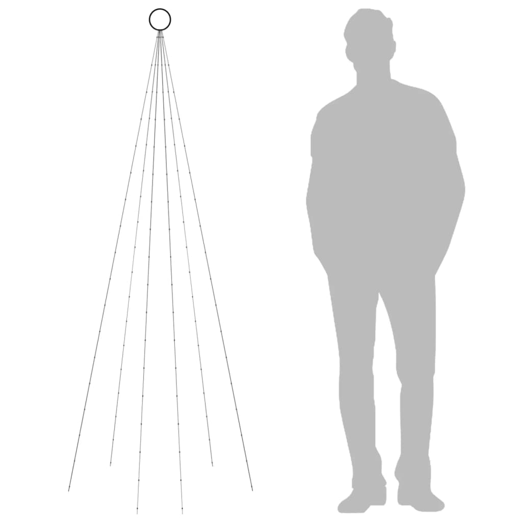 Vlaggenmast kerstboom 108 LED's meerkleurig 180 cm is nu te koop bij PeponiXL, paradijselijk wonen!