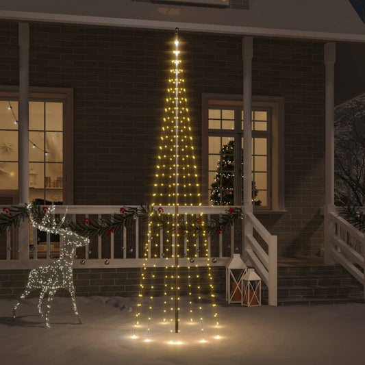 Vlaggenmast kerstboom 310 LED's warmwit 300 cm is nu te koop bij PeponiXL, paradijselijk wonen!