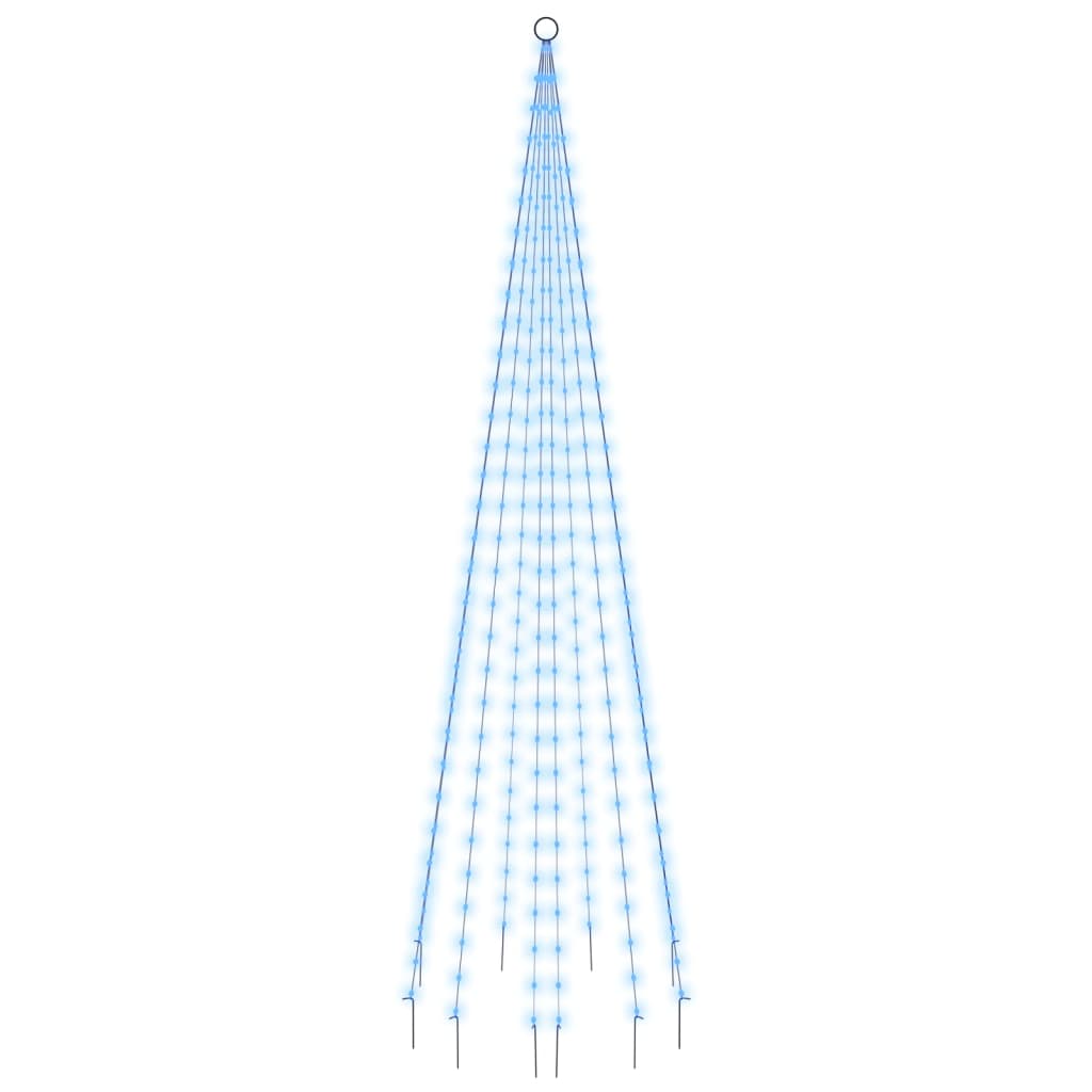Vlaggenmast kerstboom 310 LED's blauw 300 cm is nu te koop bij PeponiXL, paradijselijk wonen!