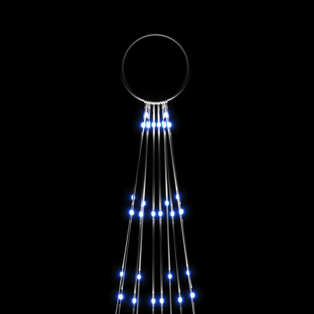 Vlaggenmast kerstboom 310 LED's blauw 300 cm is nu te koop bij PeponiXL, paradijselijk wonen!