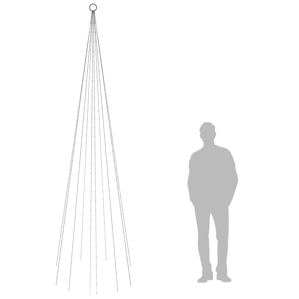 Vlaggenmast kerstboom 310 LED's blauw 300 cm is nu te koop bij PeponiXL, paradijselijk wonen!