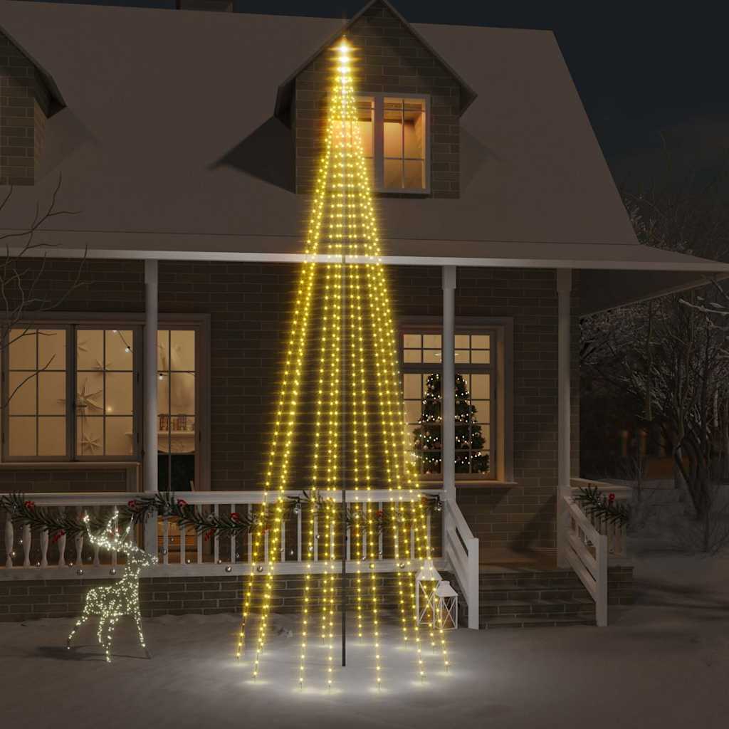 Vlaggenmast kerstboom 732 LED's warmwit 500 cm is nu te koop bij PeponiXL, paradijselijk wonen!
