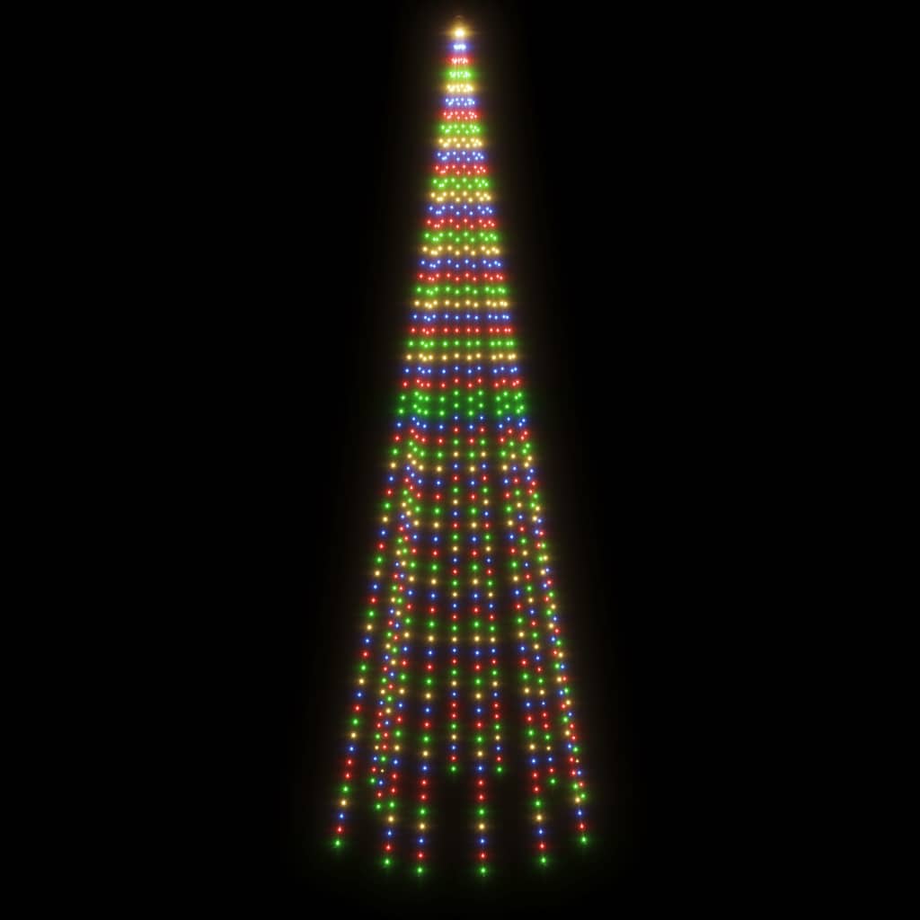 Vlaggenmast kerstboom 732 LED's meerkleurig 500 cm is nu te koop bij PeponiXL, paradijselijk wonen!