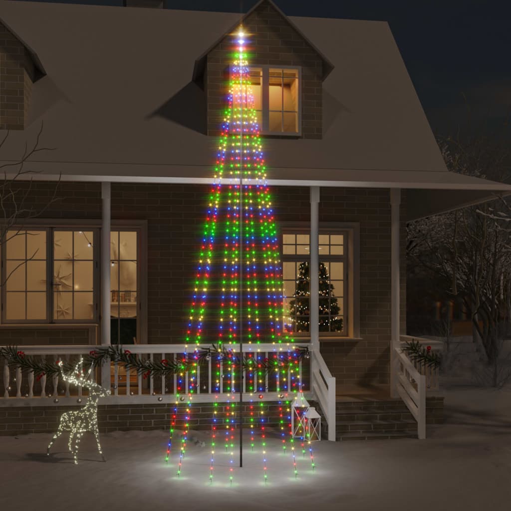 Vlaggenmast kerstboom 732 LED's meerkleurig 500 cm is nu te koop bij PeponiXL, paradijselijk wonen!
