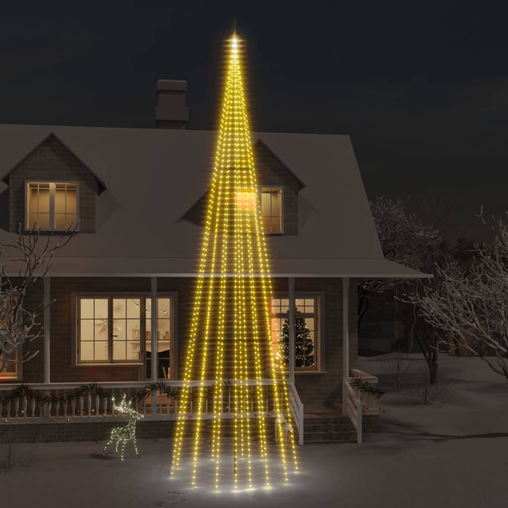Vlaggenmast kerstboom 1134 LED's warmwit 800 cm is nu te koop bij PeponiXL, paradijselijk wonen!