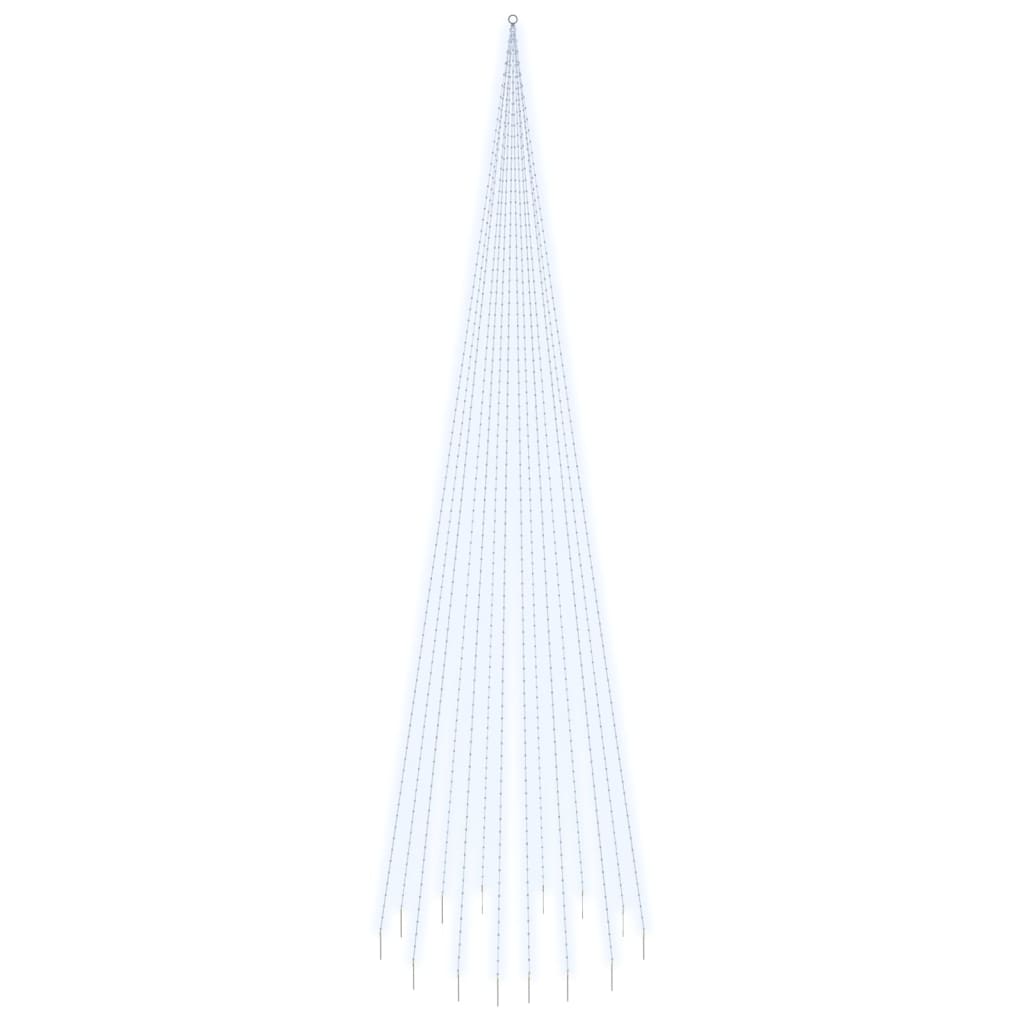Vlaggenmast kerstboom 1134 LED's koudwit 800 cm is nu te koop bij PeponiXL, paradijselijk wonen!