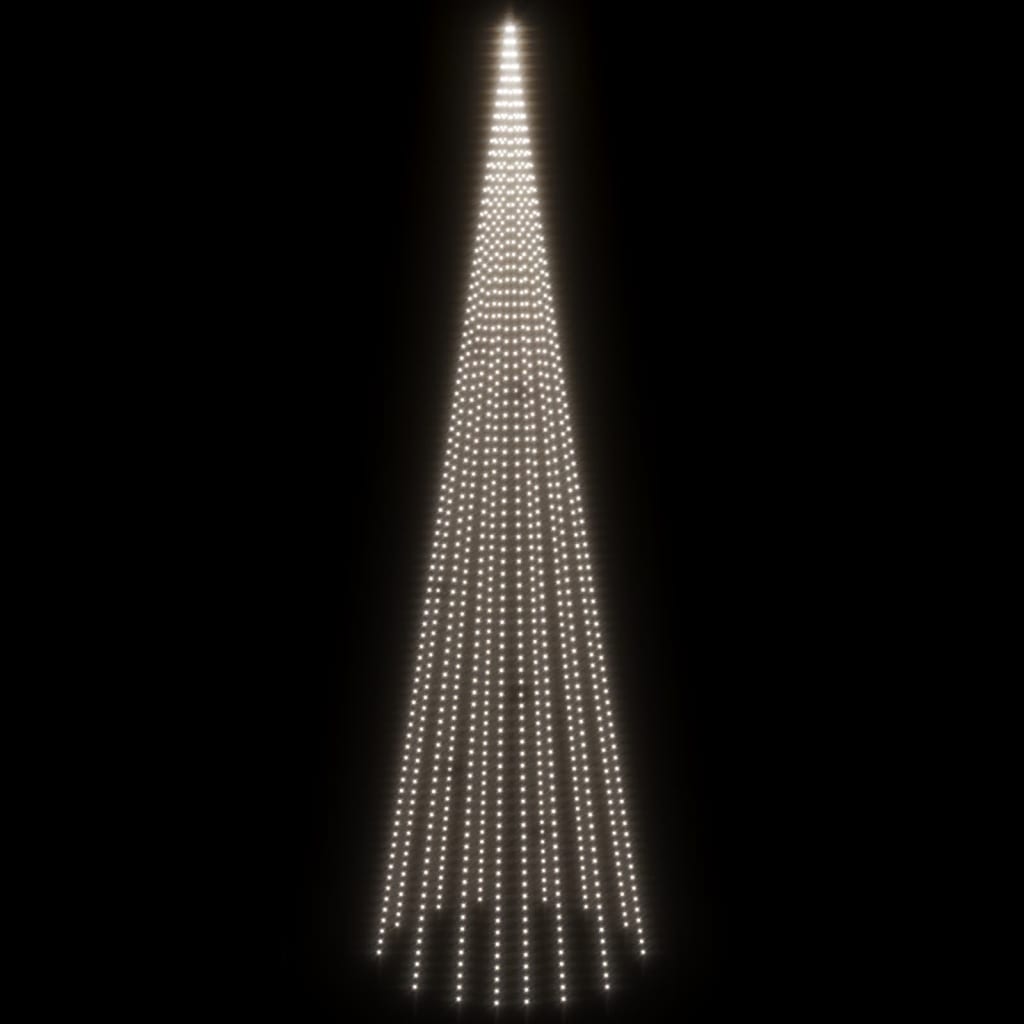 Vlaggenmast kerstboom 1134 LED's koudwit 800 cm is nu te koop bij PeponiXL, paradijselijk wonen!