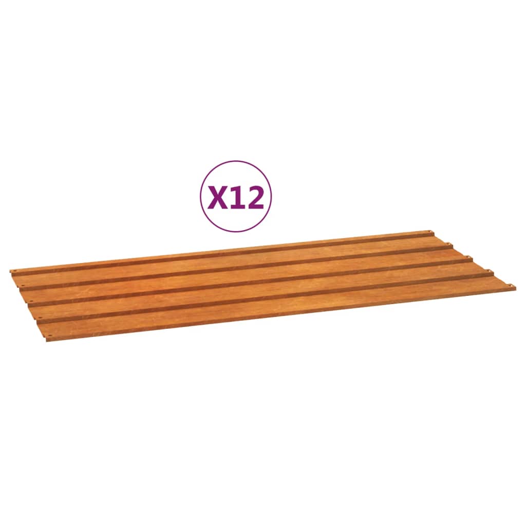 Dakpanelen 12 st 100x44 cm cortenstaal roestig is nu te koop bij PeponiXL, paradijselijk wonen!