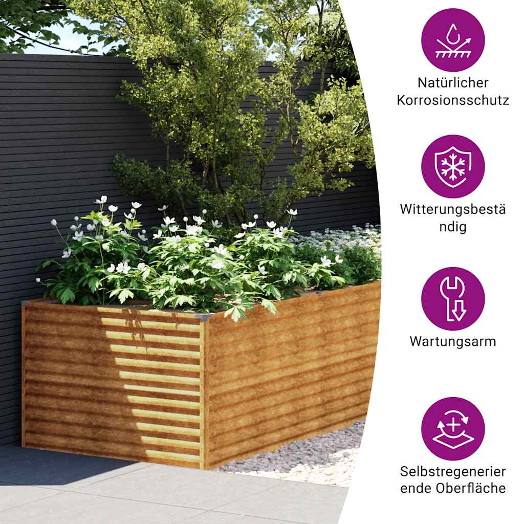 Plantenbak verhoogd 479x100x69 cm cortenstaal is nu te koop bij PeponiXL, paradijselijk wonen!