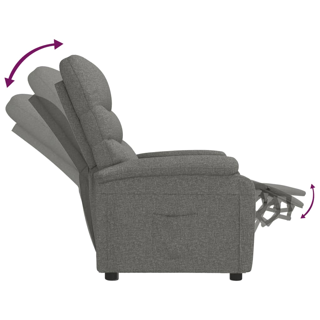 Fauteuil verstelbaar stof donkergrijs is nu te koop bij PeponiXL, paradijselijk wonen!