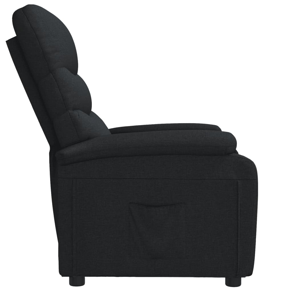 Fauteuil verstelbaar stof zwart is nu te koop bij PeponiXL, paradijselijk wonen!