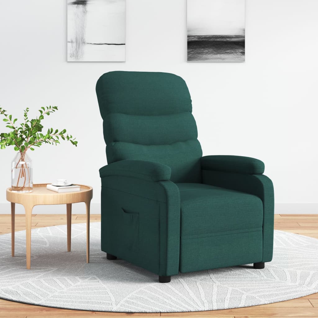 Fauteuil verstelbaar stof donkergroen is nu te koop bij PeponiXL, paradijselijk wonen!