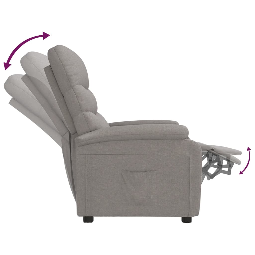 Fauteuil verstelbaar stof taupe is nu te koop bij PeponiXL, paradijselijk wonen!