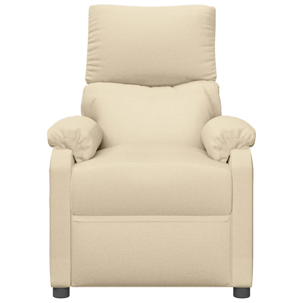 Fauteuil verstelbaar stof crèmekleurig is nu te koop bij PeponiXL, paradijselijk wonen!