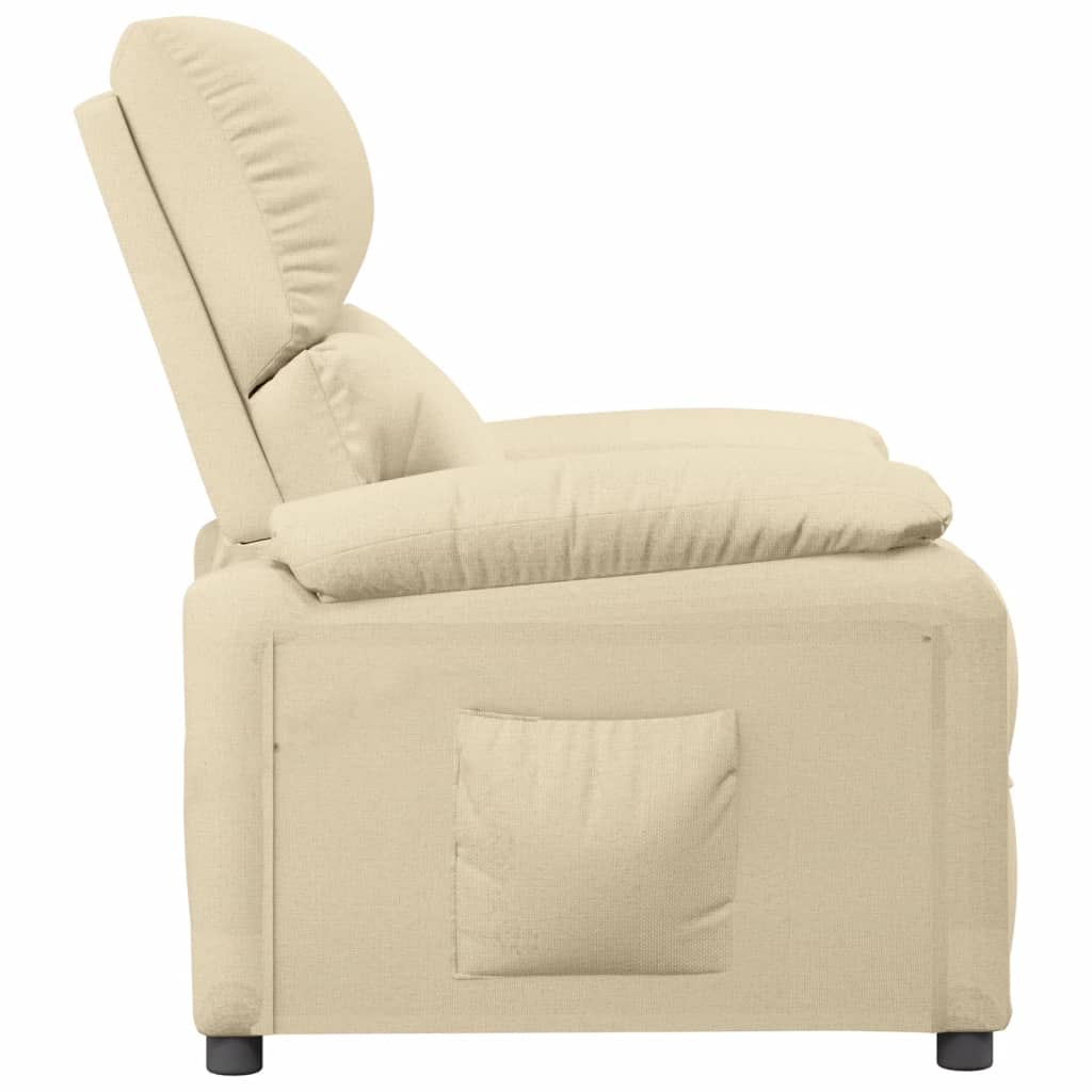 Fauteuil verstelbaar stof crèmekleurig is nu te koop bij PeponiXL, paradijselijk wonen!