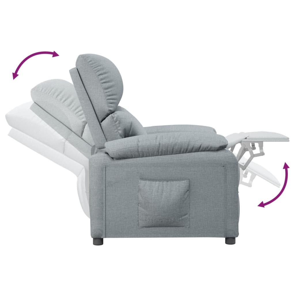 Fauteuil verstelbaar stof lichtgrijs is nu te koop bij PeponiXL, paradijselijk wonen!