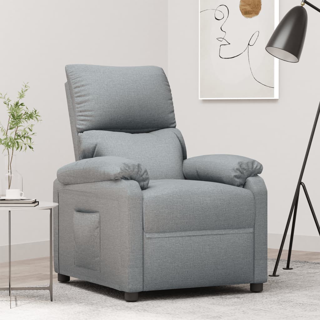 Fauteuil verstelbaar stof lichtgrijs is nu te koop bij PeponiXL, paradijselijk wonen!