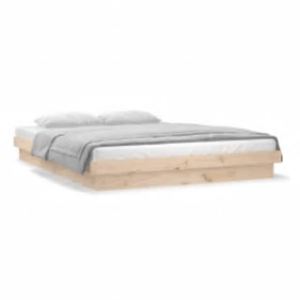 Bedframe LED massief hout 140x200 cm