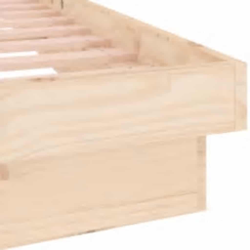 Bedframe LED massief hout 140x200 cm