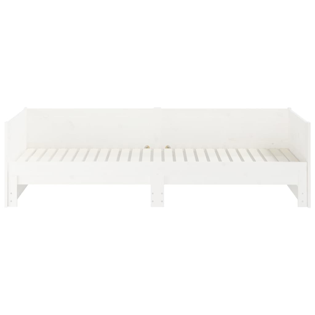Slaapbank uitschuifbaar massief grenenhout wit 2x(90x190) cm