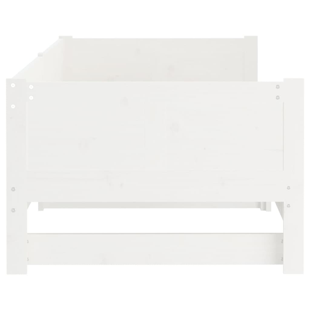Slaapbank uitschuifbaar massief grenenhout wit 2x(90x190) cm