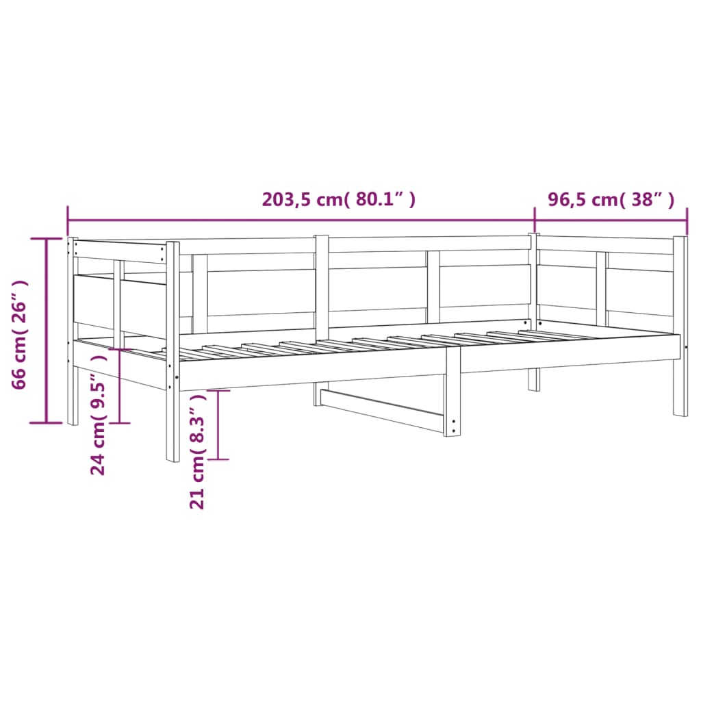 Slaapbank massief grenenhout 90 x 200 cm is nu te koop bij PeponiXL, paradijselijk wonen!