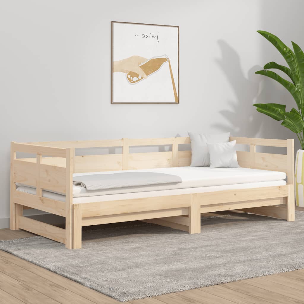 Slaapbank uitschuifbaar massief grenenhout 2x(90x200) cm is nu te koop bij PeponiXL, paradijselijk wonen!