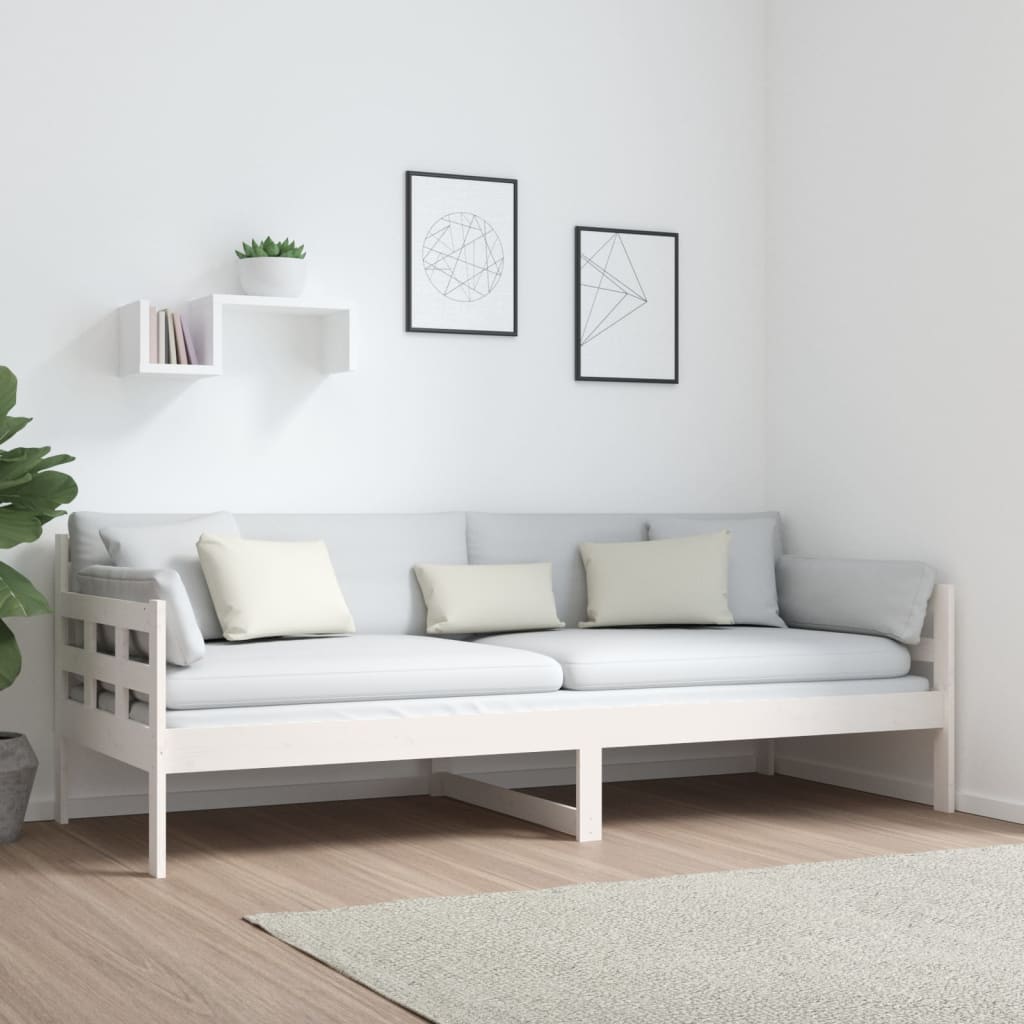 Slaapbank massief grenenhout wit 80x200 cm is nu te koop bij PeponiXL, paradijselijk wonen!