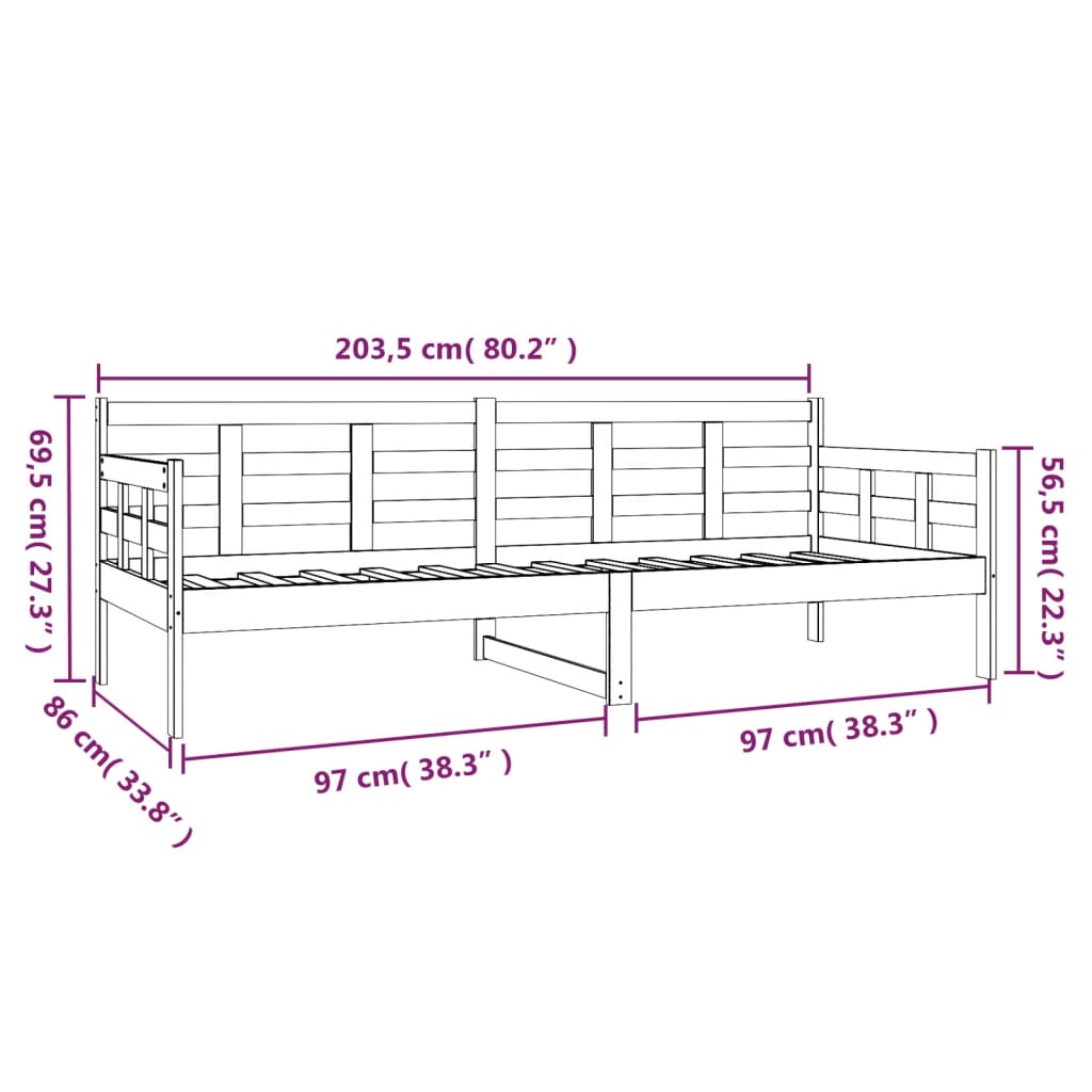 Slaapbank massief grenenhout wit 80x200 cm is nu te koop bij PeponiXL, paradijselijk wonen!