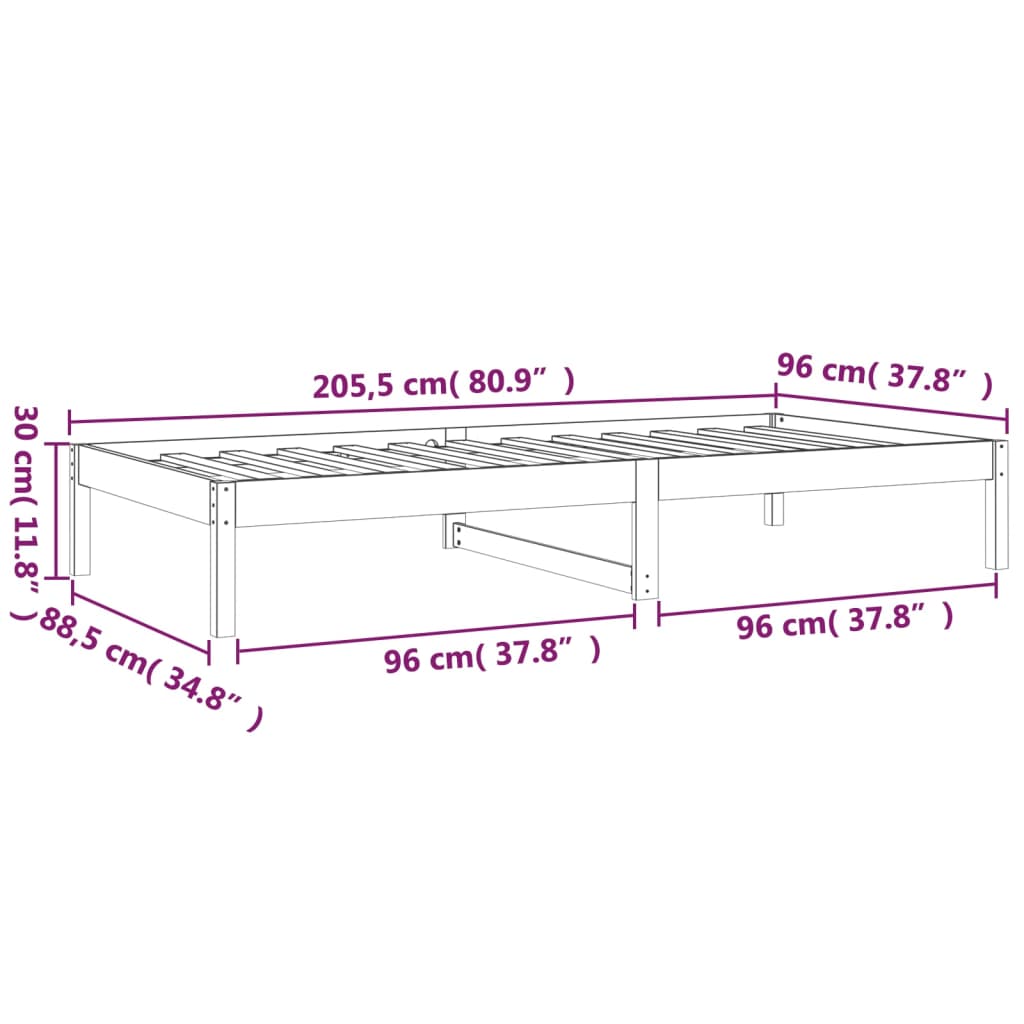 Slaapbank zonder matras 90x200 cm massief grenenhout wit is nu te koop bij PeponiXL, paradijselijk wonen!