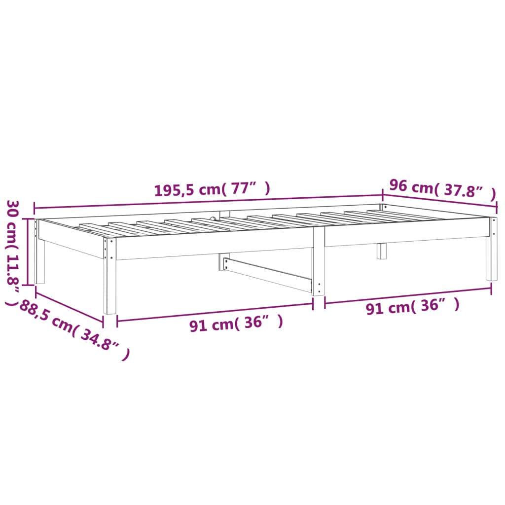 Slaapbank 90x190 cm massief grenenhout is nu te koop bij PeponiXL, paradijselijk wonen!