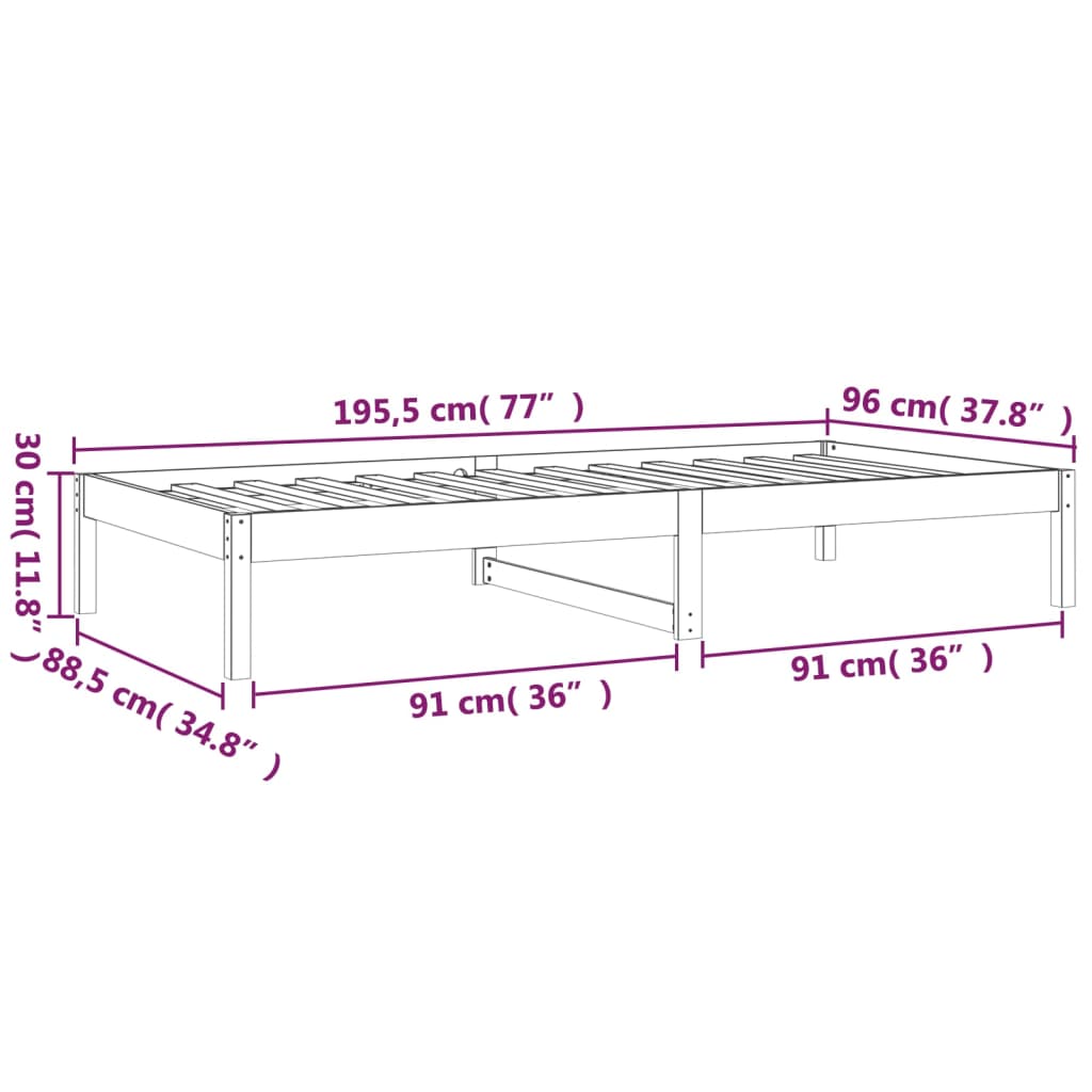 Slaapbank 90x190 cm massief grenenhout wit is nu te koop bij PeponiXL, paradijselijk wonen!