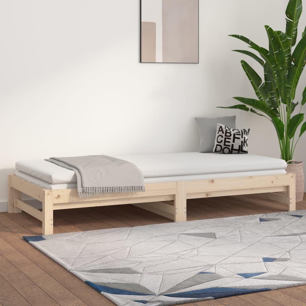 Slaapbank uitschuifbaar 2x(90x200) cm massief grenenhout is nu te koop bij PeponiXL, paradijselijk wonen!