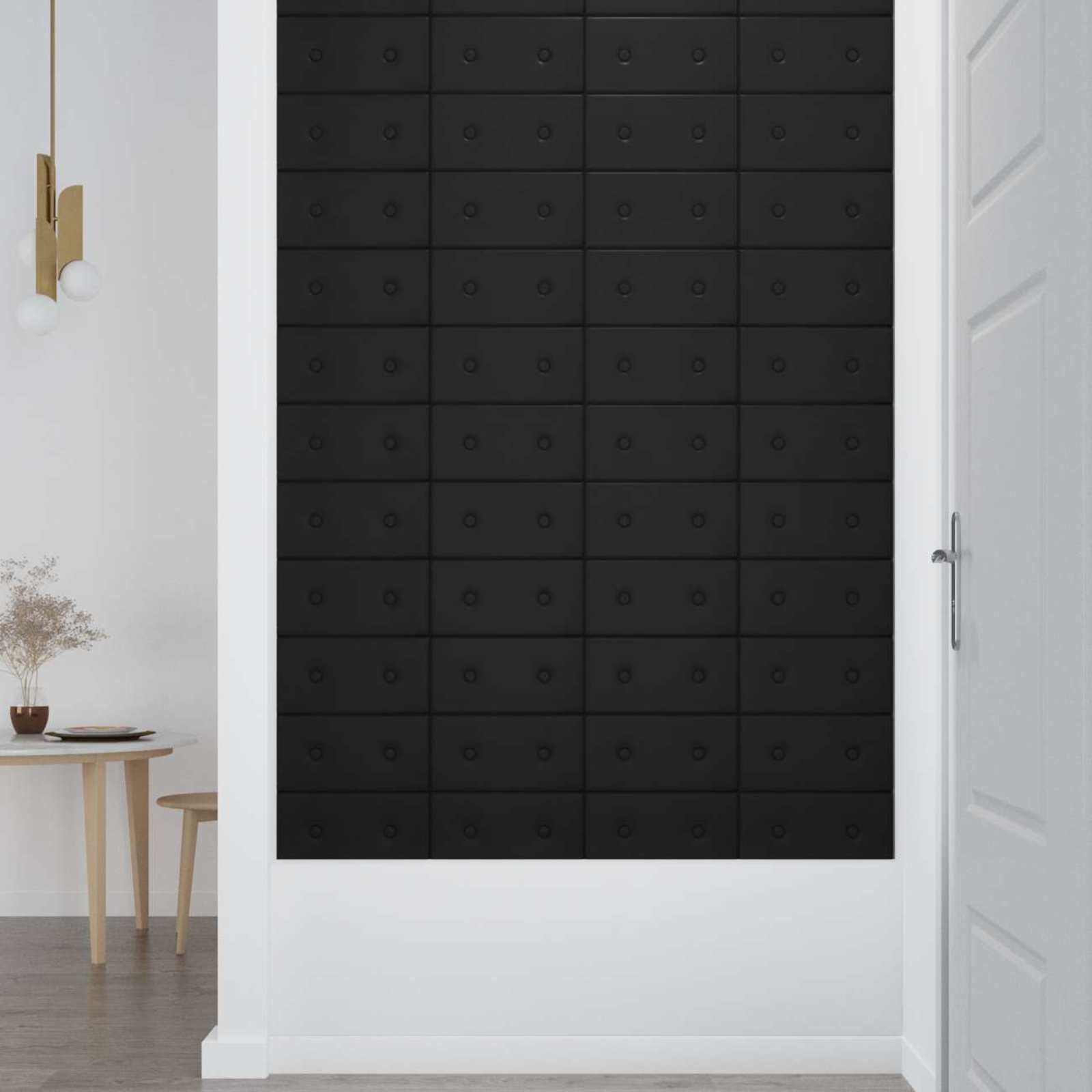 Wandhoofdbord 12 pcs Zwart 30 x 15 cm Nep Leer is nu te koop bij PeponiXL, paradijselijk wonen!