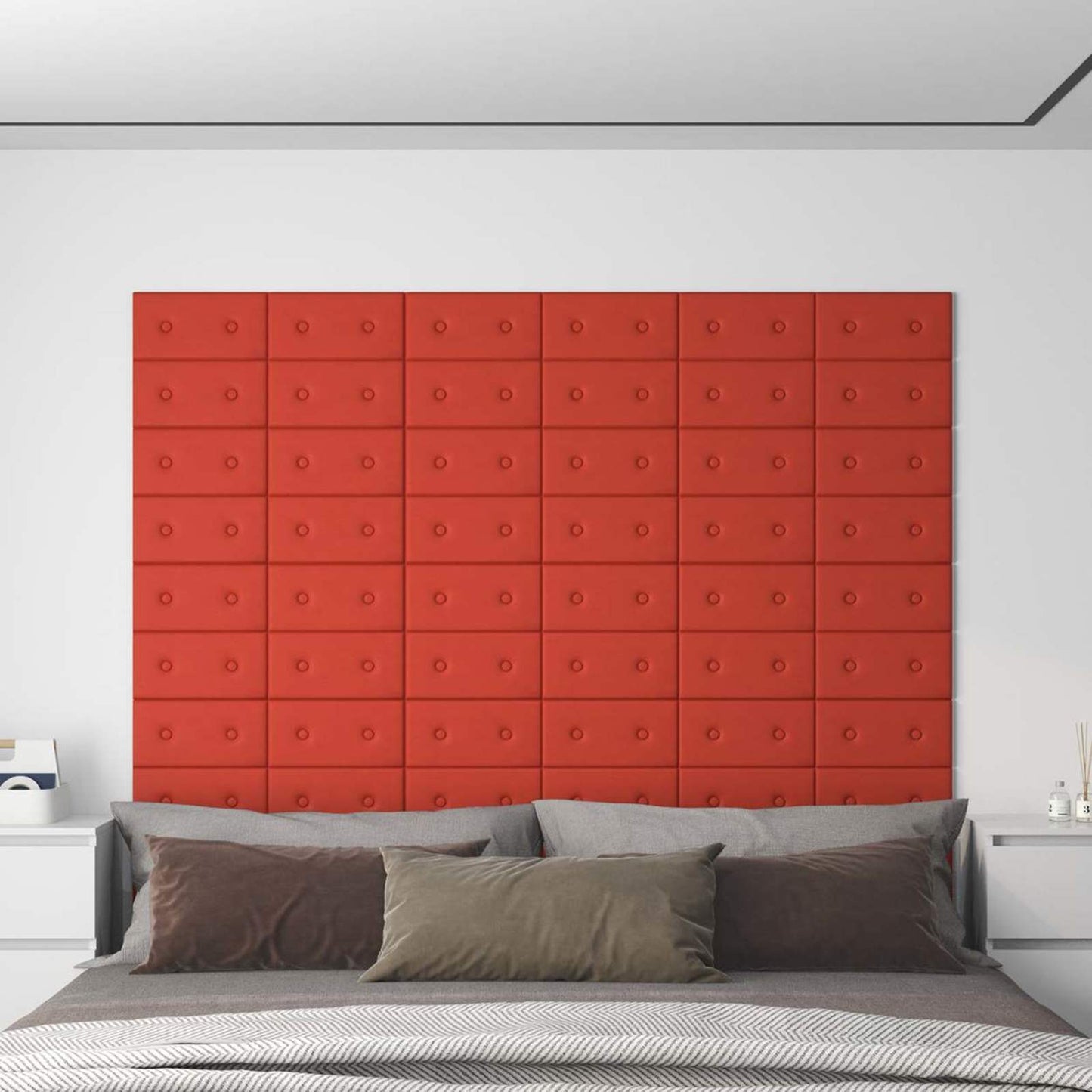 Wandhoofdbord 12 pcs Rood 30 x 15 cm Nep Leer is nu te koop bij PeponiXL, paradijselijk wonen!