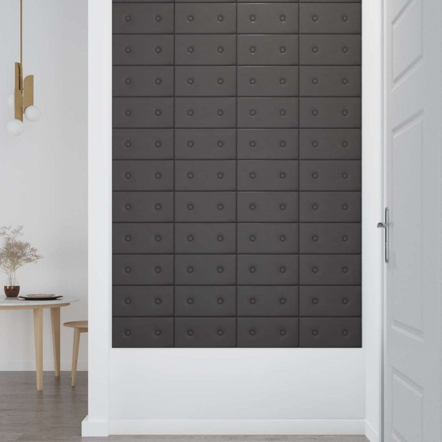 Wandhoofdbord 12 pcs Grijs 30 x 15 cm Nep Leer is nu te koop bij PeponiXL, paradijselijk wonen!