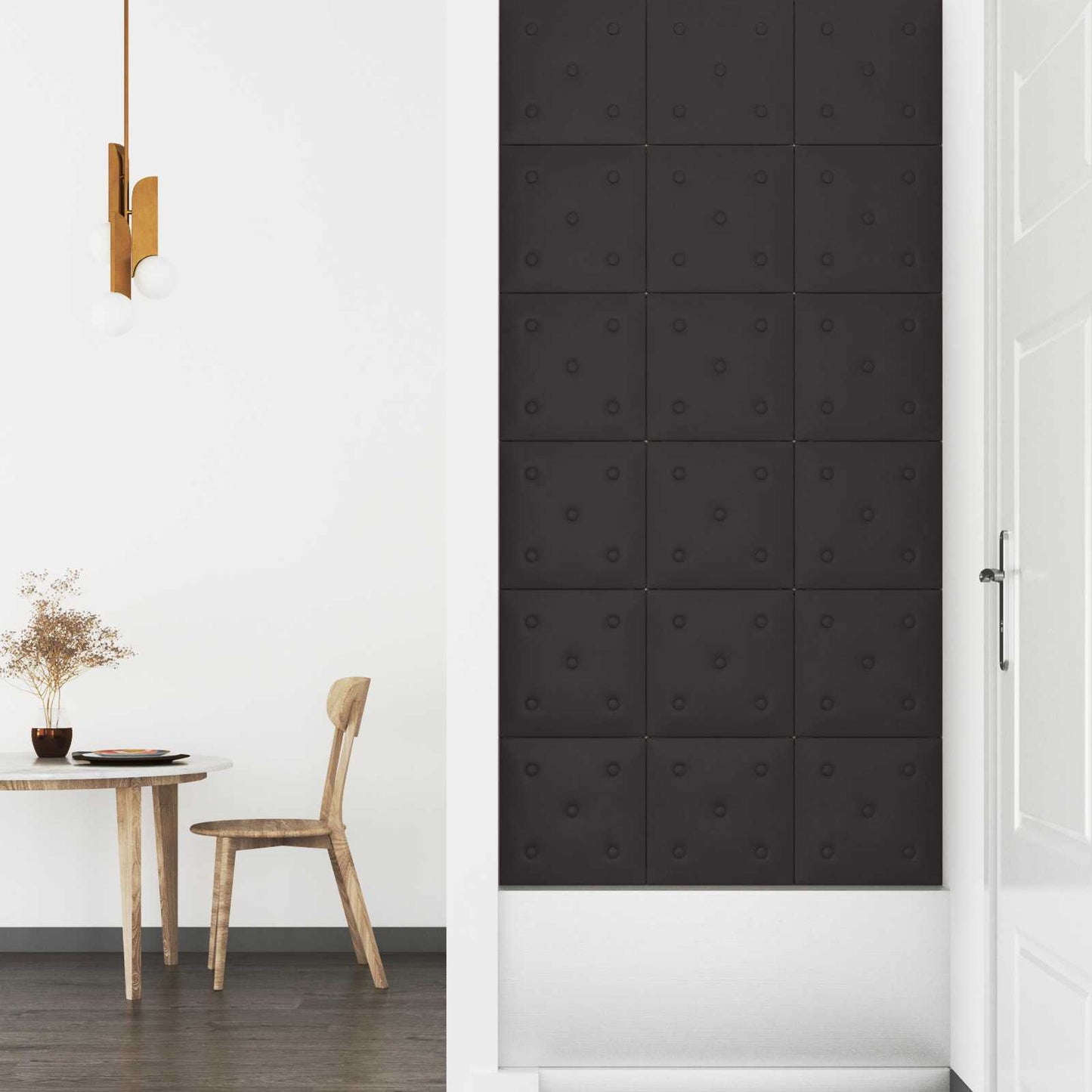 Wandhoofdbord 12 pcs Zwart 30 x 30 cm Nep Leer is nu te koop bij PeponiXL, paradijselijk wonen!