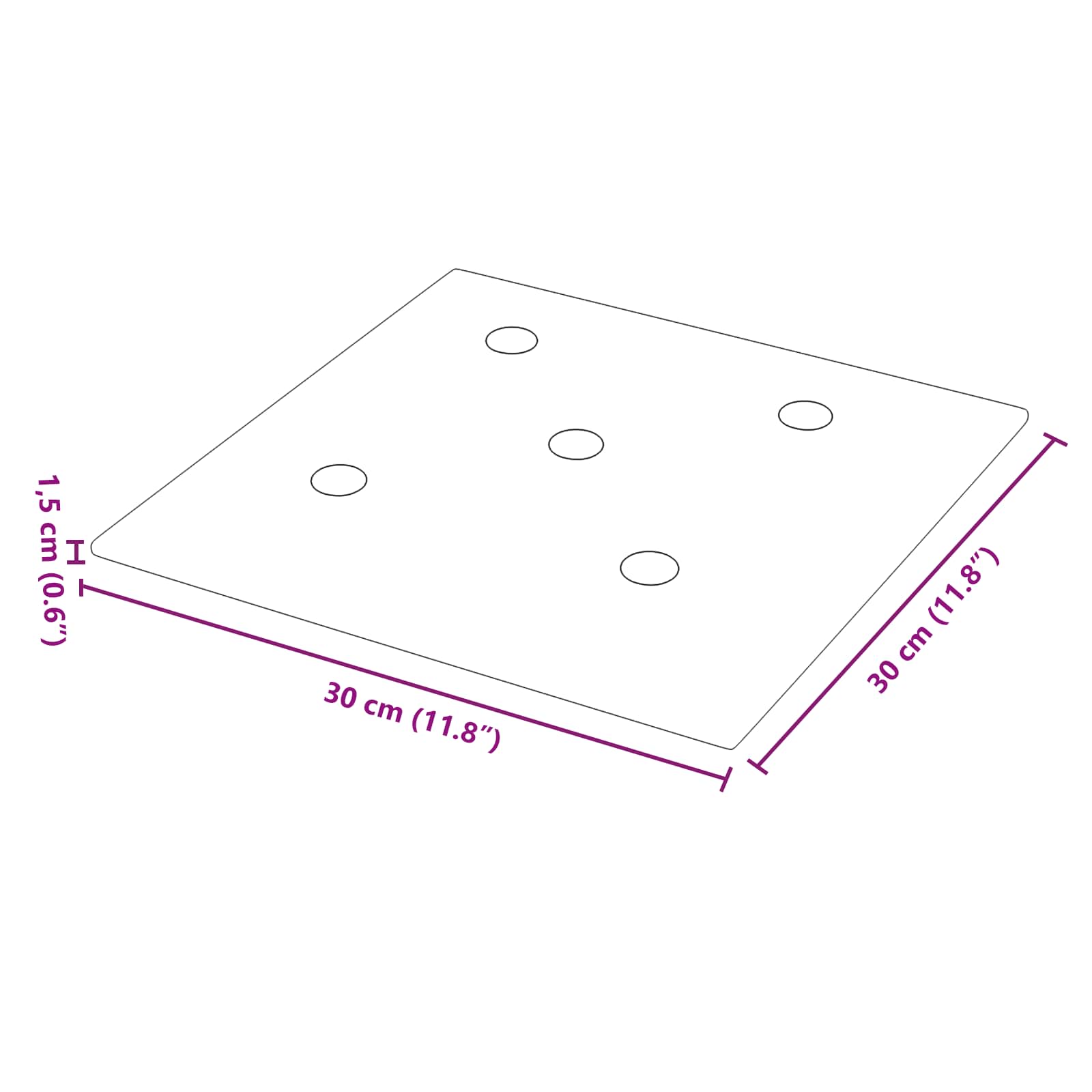 Wandhoofdbord 12 pcs Zwart 30 x 30 cm Nep Leer is nu te koop bij PeponiXL, paradijselijk wonen!