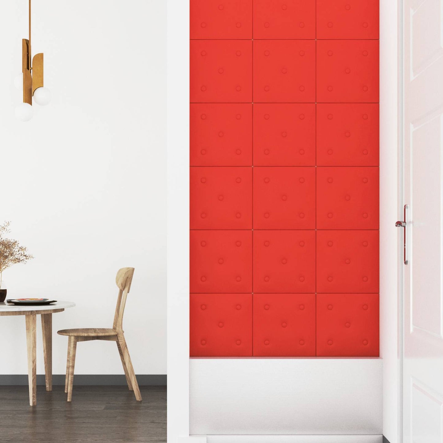 Wandhoofdbord 12 pcs Rood 30 x 30 cm Nep Leer is nu te koop bij PeponiXL, paradijselijk wonen!