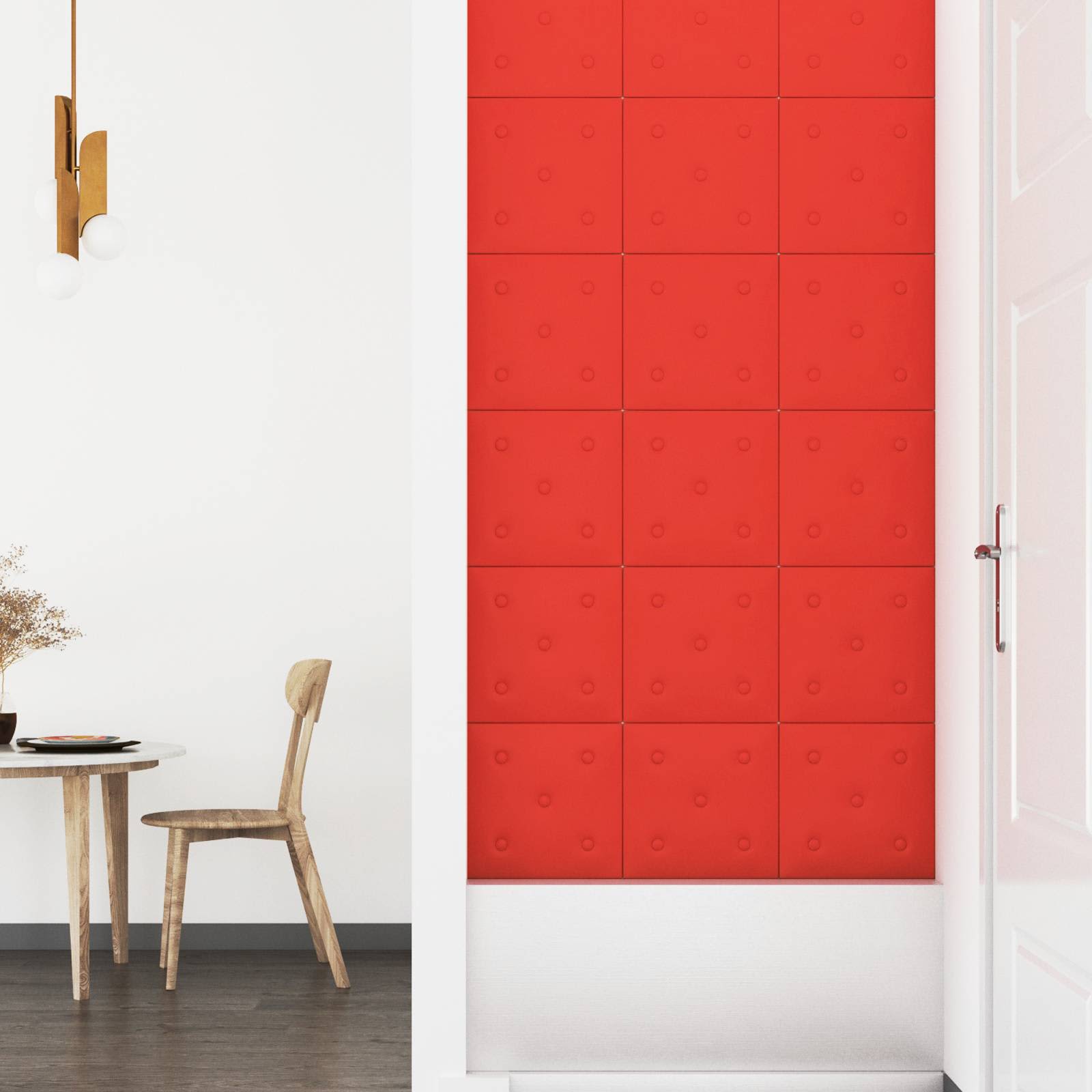 Wandhoofdbord 12 pcs Rood 30 x 30 cm Nep Leer is nu te koop bij PeponiXL, paradijselijk wonen!
