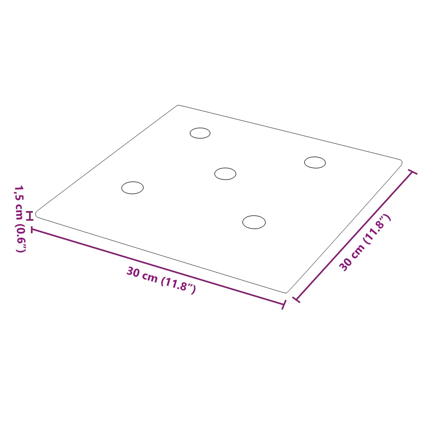 Wandhoofdbord 12 pcs Rood 30 x 30 cm Nep Leer is nu te koop bij PeponiXL, paradijselijk wonen!