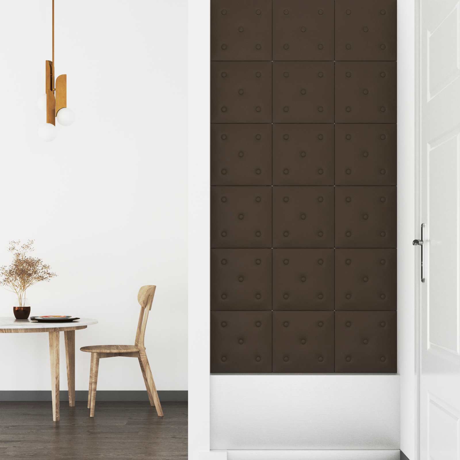 Wandhoofdbord 12 pcs Bruin 30 x 30 cm Nep Leer is nu te koop bij PeponiXL, paradijselijk wonen!