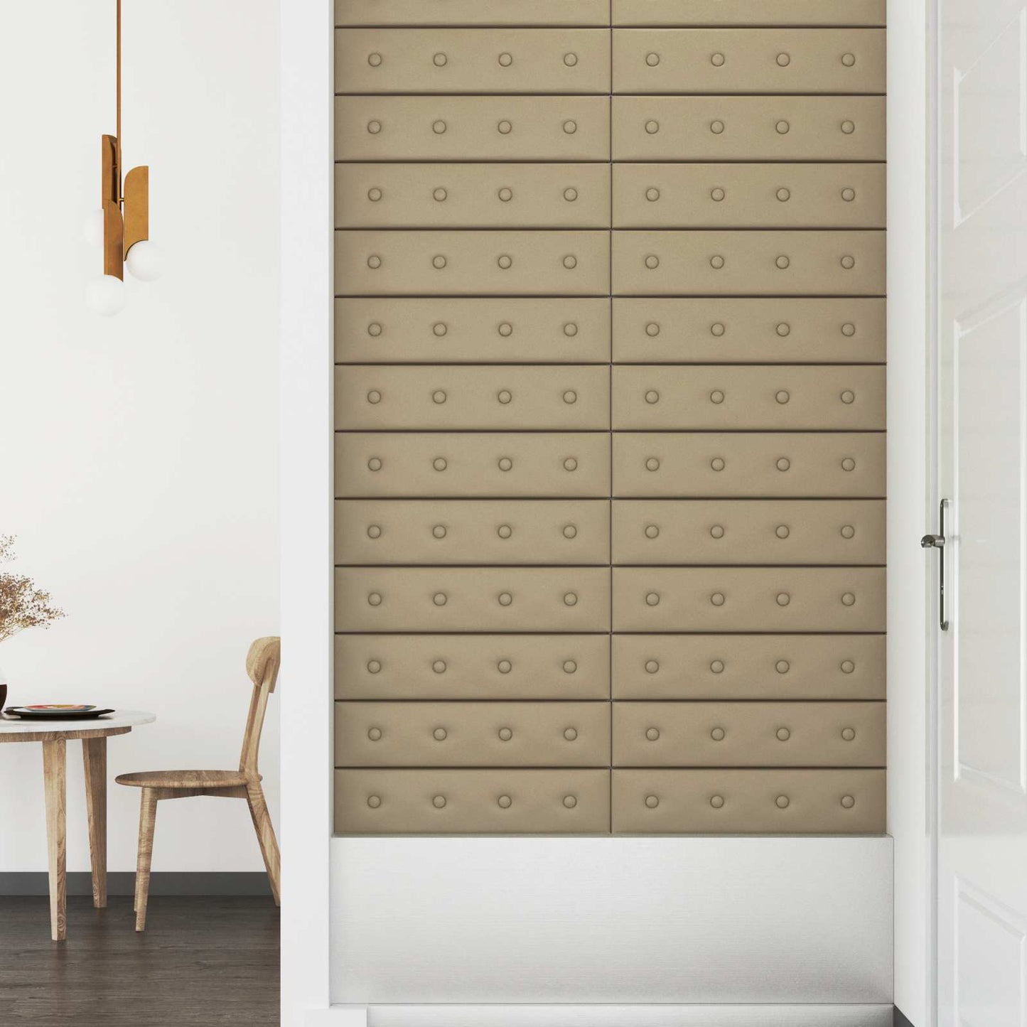 Wandhoofdbord 12 pcs Cappuccino 60 x 15 cm Nep Leer is nu te koop bij PeponiXL, paradijselijk wonen!