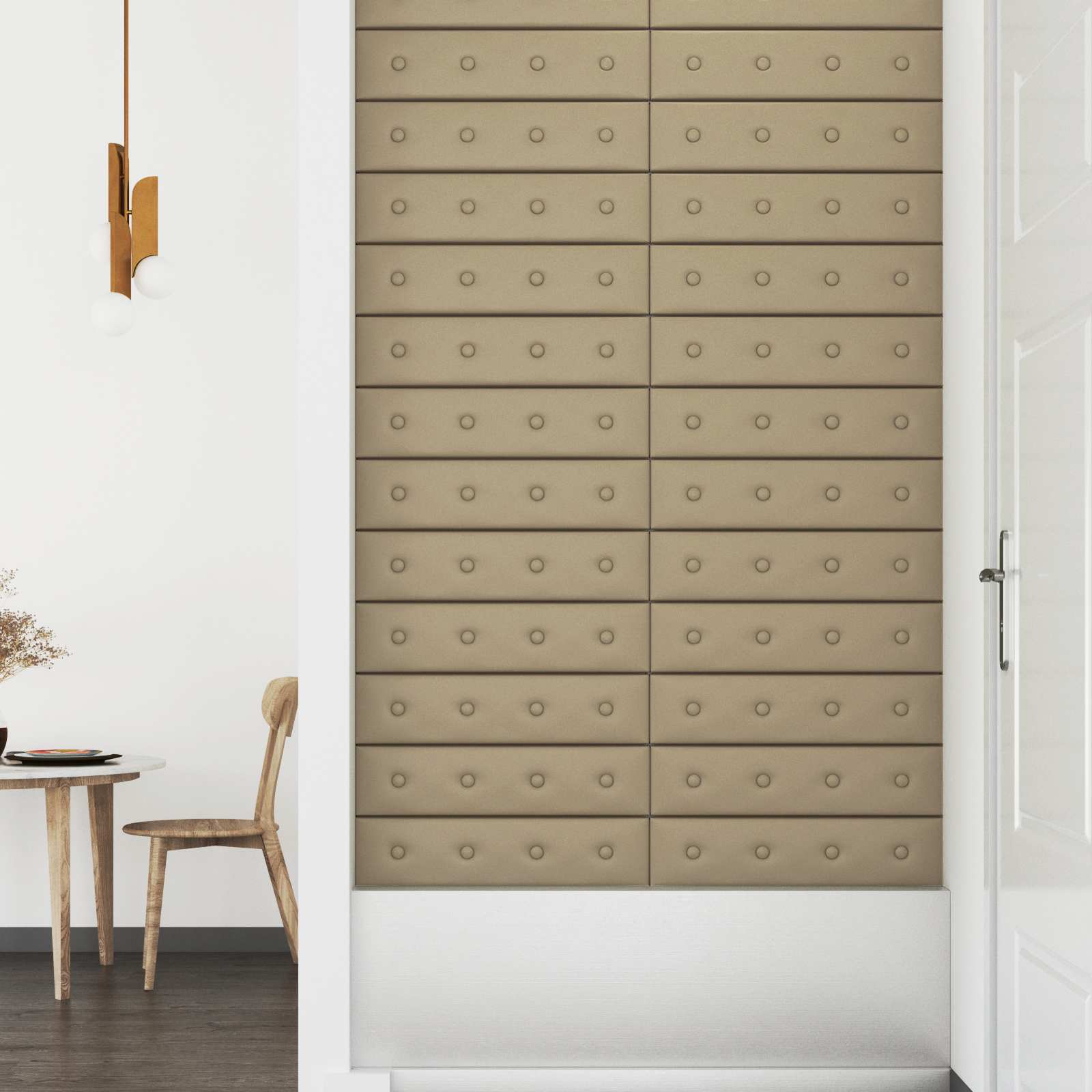 Wandhoofdbord 12 pcs Cappuccino 60 x 15 cm Nep Leer is nu te koop bij PeponiXL, paradijselijk wonen!