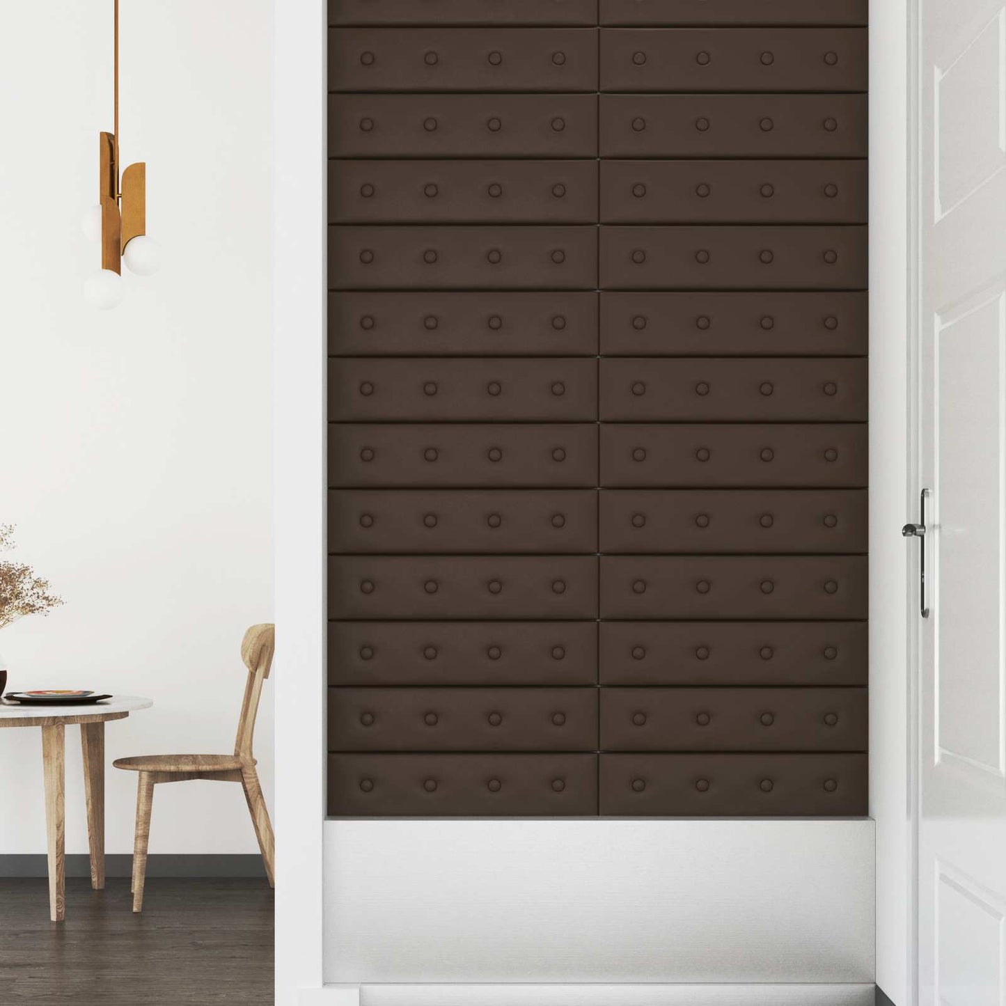 Wandhoofdbord 12 pcs Bruin 60 x 15 cm Nep Leer is nu te koop bij PeponiXL, paradijselijk wonen!