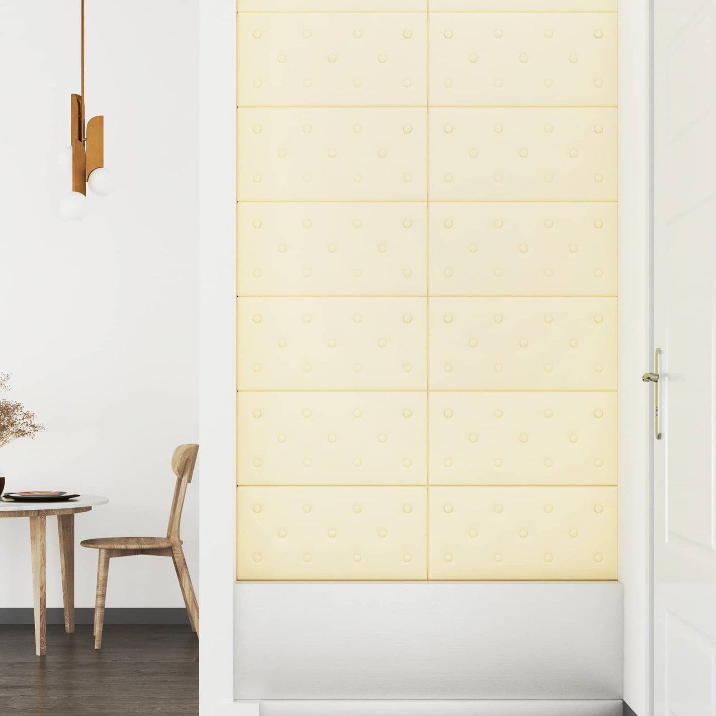Wandhoofdbord 12 pcs Crème 60 x 30 cm Nep Leer is nu te koop bij PeponiXL, paradijselijk wonen!