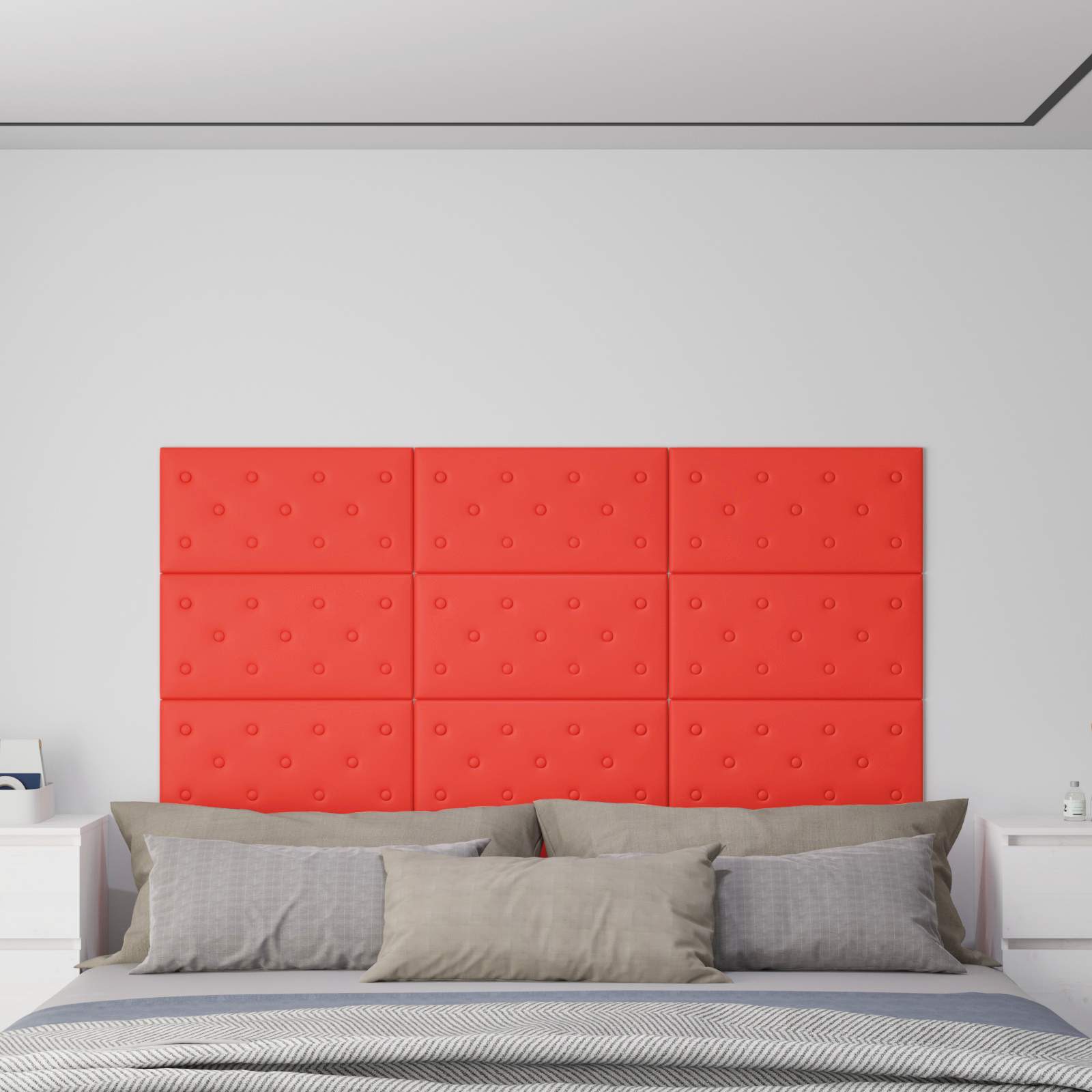 Wandhoofdbord 12 pcs Rood 60 x 30 cm Nep Leer is nu te koop bij PeponiXL, paradijselijk wonen!