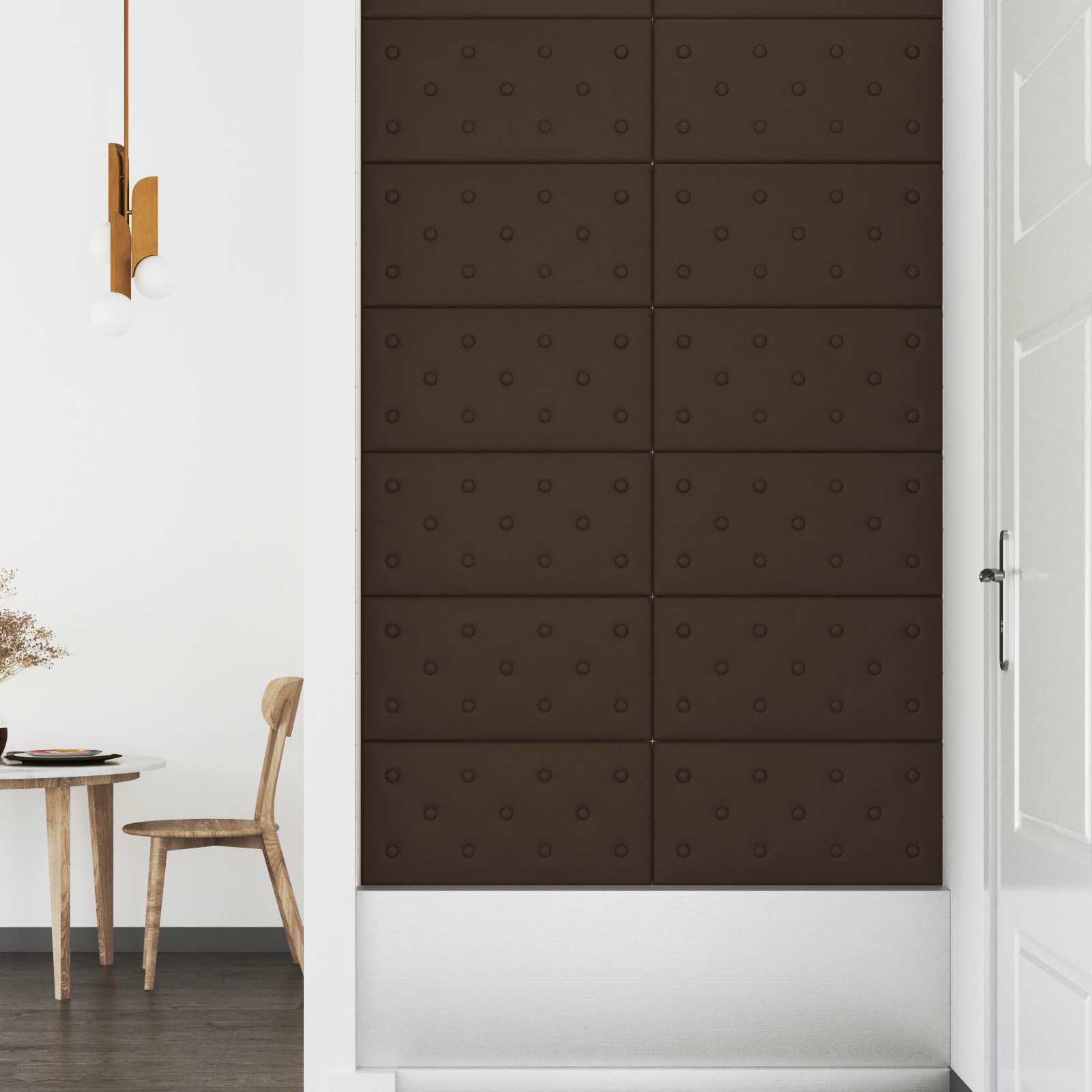 Wandhoofdbord 12 pcs Bruin 60 x 30 cm Nep Leer is nu te koop bij PeponiXL, paradijselijk wonen!